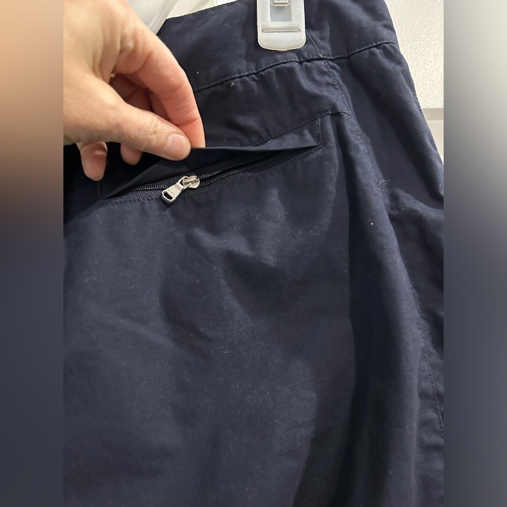 Lauren Ralph Lauren Cropped Navy Cargo Pants Size 12 P Nautical Preppy Mature - Picture 5 of 11
